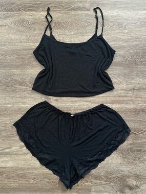 Victoria’s Secret Black Lace Cami and Shorts Pajama Set